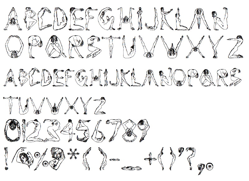 HumanAlphabet Fine Font example