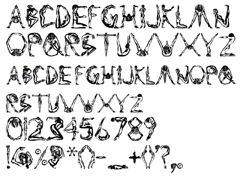 HumanAlphabet Regular Font example